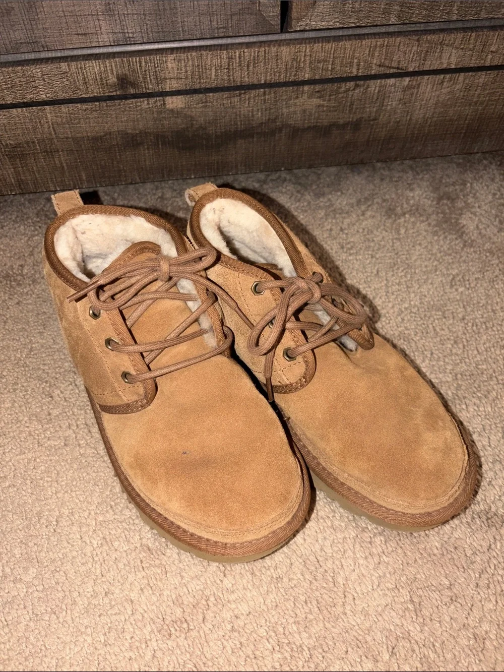 UGG Chestnut Suede Ankle Lace-Up Boots